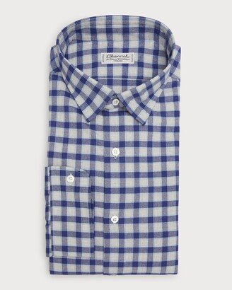 Men's Cotton Plaid Dress Shirt-AD