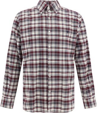 Logo Embroidered Plaid Pattern Shirt-AA