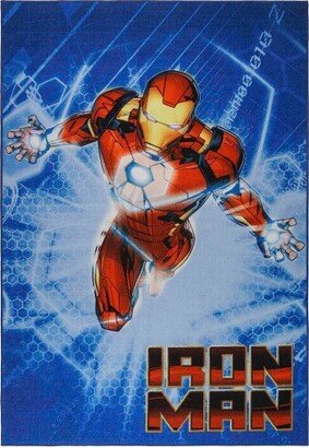 Avengers Iron Man 54x78 Area Kids' Rug Blue