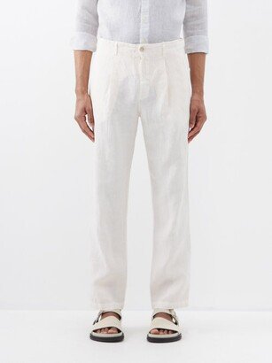 Pleated Linen Suit Trousers