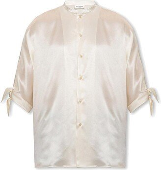 Tunic Button-Up Satin Shirt