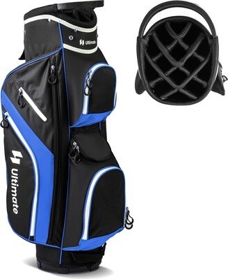 Lightweight Golf Cart Bag with 14 Way Top Dividers 9 Pockets Rain Hood Cooler Bag
