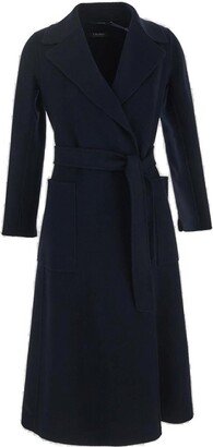 'S Max Mara Belted Long-Sleeved Coat-AQ