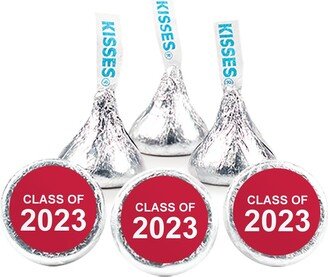 Just Candy 100 Pcs Red Graduation Candy Hershey's Kisses Milk Chocolate (1lb, Approx. 100 Pcs)