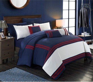 Porch & Den Highland Navy and Red Oversized 10-piece Bed In a Bag