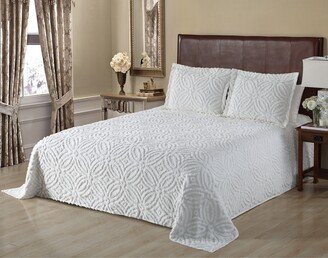 beatrice home fashions Alicia Wedding Chenille Bedspread Queen Ivory