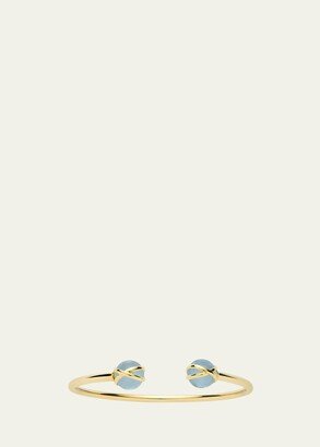 L. Klein Prisma 18k Gold Bangle Bracelet with Aquamarine