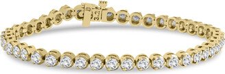 Monary 3 Carat TW Three Prong Diamond Tennis Bracelet in 14K Yellow Gold