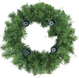 Northlight 12 Two-Tone Pine Artificial Christmas Advent Wreath - Holds 4 Taper Candles