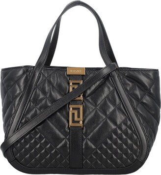 Greca Goddess Quilted Top Handle Bag