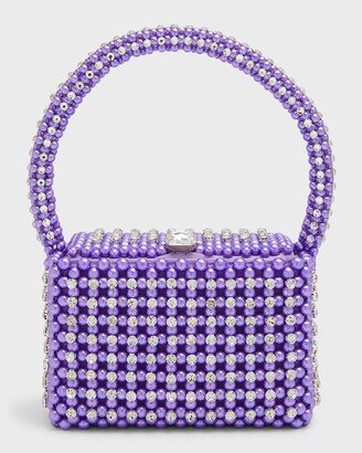 Eclipse Pearly Crystal Top-Handle Bag-AA