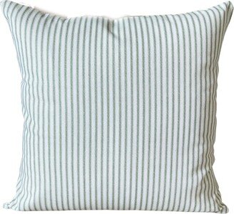 Farmhouse Green White Ticking Stripe Pillow Cover Decorative Throw Pillows Cushions Toss Various