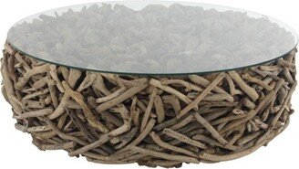 Contemporary Driftwood Coffee Table Brown - Olivia & May