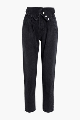 Cropped high-rise tapered jeans-AA