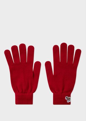 Red Zebra Logo Wool Gloves