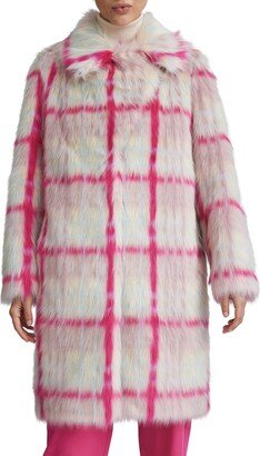 Fancy Plaid Faux Fur Jacket