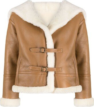 Buckle-Fastening Shearling Jacket