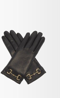 Horsebit Cashmere-lined Leather Gloves