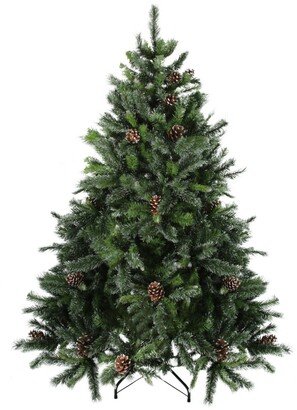 Northlight 6.5' Snowy Delta Pine with Pine Cones Artificial Christmas Tree - Unlit