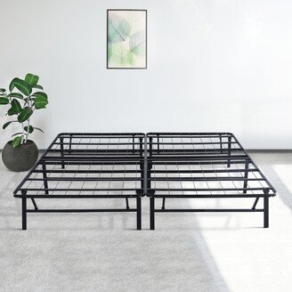 Sleeplanner Foldable Metal Platform Bed Frame, Heavy Duty Mattress Foundation, No Box Spring Needed, Full Size