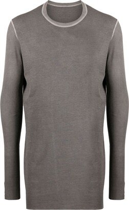 fine-ribbed long-sleeved T-shirt