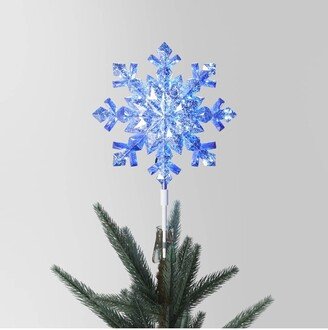 13.5 Pre-lit LED Plastic Snowflake Christmas Tree Topper Silver - Wondershop™