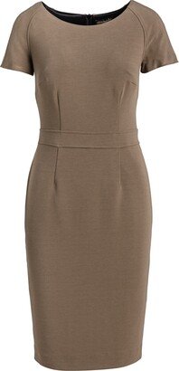 Fitted Taupe Cap Sleeve Dress Conquista Fashion