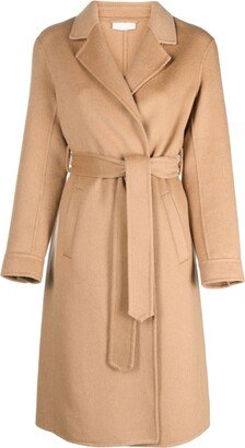 Belted-Waist Midi Coat