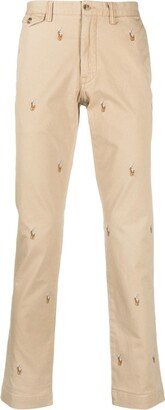 Embroidered Straight-Leg Trousers