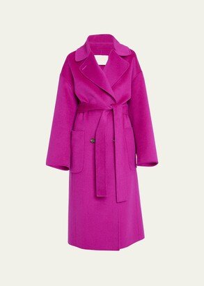 Brigitte Oversized Wool-Blend Coat with Belt