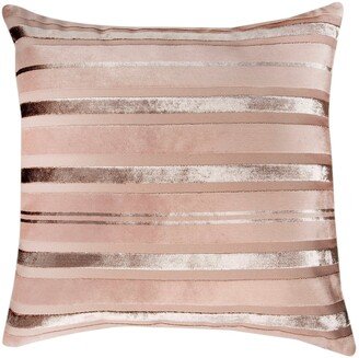 Exclusive Velvet Cushion Cover Rose Pink Lumbar Decor Striped Pillow Cotton Silk Zippered Bohemian Eclectic Throw