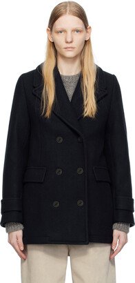 Navy Double-Breasted Coat