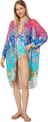 Rainbow Midi Shirtdress (Multi) Women's Swimwear