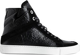 Women's High Flash Distressed Leather High Top Sneakers