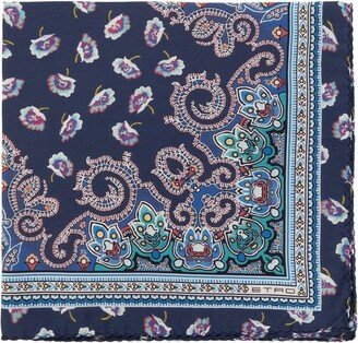 Paisley-Printed Square Pocket Handkerchief