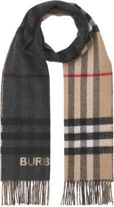 Cashmere Contrast Check Scarf