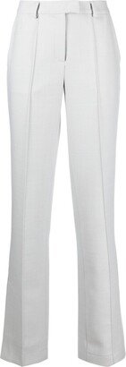 Grey High-Waist Tailored Trousers