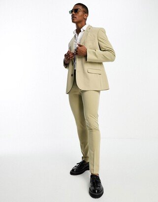 skinny suit pants in peached twill in stone