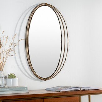 Ela Modern Oval Gold Framed Mirror - 30H x 20W