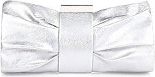 Metallic Pleated Bow Clutch