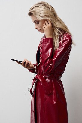 Ruby Patent-Leather Trench Coat Jacket