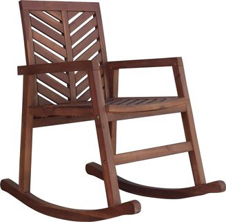 Brown Oakland Acacia Outdoor Rocking Chair by DreamPatio