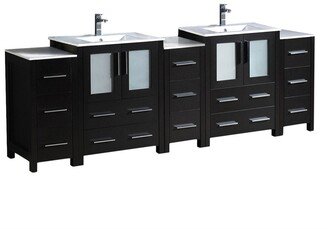 Torino 84 Free Standing Double Vanity Set with Engineered Wood