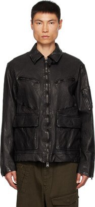 Black Isamu Katayama Backlash Edition Leather Jacket