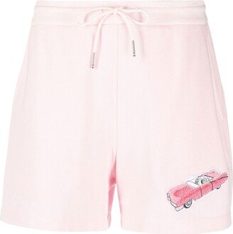 Car-Embroidered Piqué Shorts