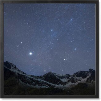 Photo Tiles: Night Sky Photo Tile, Black, Framed, 8X8, Blue