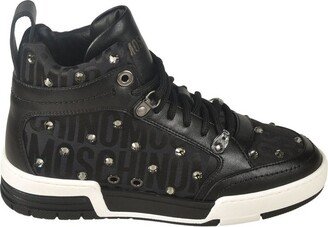 Logo-Printed High-Top Lace-Up Sneakers