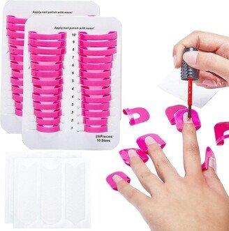 Okuna Outpost Plastic Nail Polish Protectors Barrier for Fingers, 10 Sizes, 52 Pieces