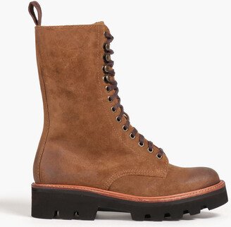 Mavis burnished suede combat boots