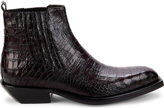 Embossed Leather Chelsea Boots